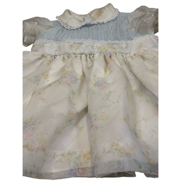 Vintage New York Kids Size 4 Pastel Floral Puff Sleeve Dress USA Made - Picture 11 of 16